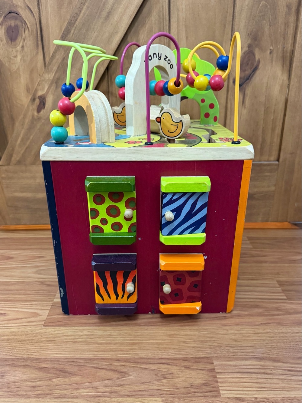 Zany Zoo Animal Activity Cube with Bead Maze Alphabet Blocks & Animals